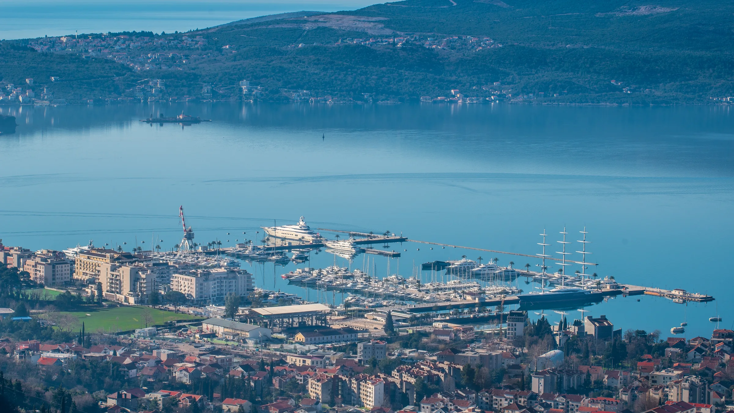Tivat and Boka Bay seen from above